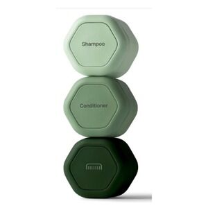 Cadence Magnetic Travel Capsules Set of 3 Green Shampoo Conditioner Leakproof